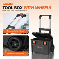 Armoire à outils sur roulettes robuste Airaj personnalisée pour garage et atelier, coffre à outils combiné