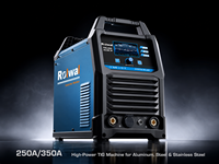 Écran LCD de qualité industrielle Rolwal 250/350 AC/DC Pulse en acier inoxydable et aluminium, machine à souder TIG ACDC