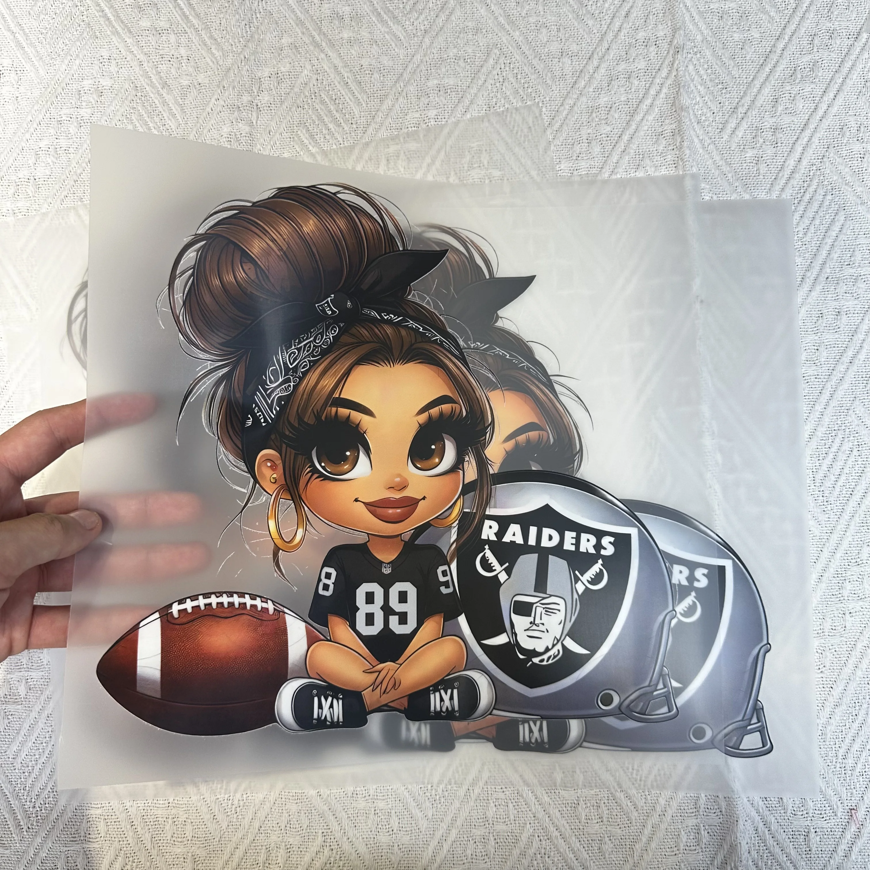 Las Vegas Raiders Team's Popular Eco-Friendly Custom Made for Design Clothing Stickers Heat Transfer Printing for Garment Bulk