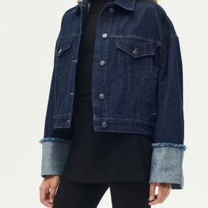 Veste et pantalon en jean ZA pour femme, nouvelle collection printemps, style vintage, délavé 3D, décontracté, polyvalent, à revers, manches longues, 100 % coton, 360 g - Product Image 1