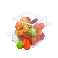 Boîte à bonbons en plastique transparente de 80x80x80 mm, boîte à souvenirs de mariage