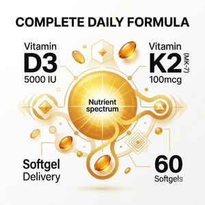 Cápsulas Blandas de Vitamina D3 K2 OEM ODM 5000UI 100mcg 60 Unidades a Granel Marca Privada - Product Image 4