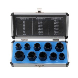 Hot Sale 10pcs Damaged Bolt Nut Screw Remover Extractor Removal Set Nut Removal Socket <b>Tool</b> <b>Threading</b> Hand - Product Image 2