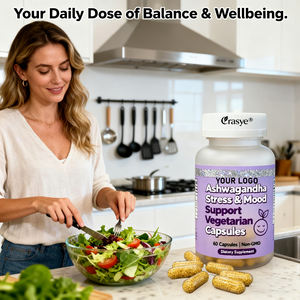 EUR US vendita calda OEM/ODM Ashwagandha capsule in polvere 600mg KSM-66 integratore di radice Ashwagandha per il supporto energetico e dell'umore degli adulti - Product Image 2