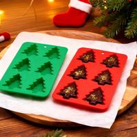 Weihnachtsbaum, Weihnachtsmann, Schneemann Silikon-Backform für Kuchendekoration, Neujahrs-Festliche DIY-Fondantform für Feiertagsbacken