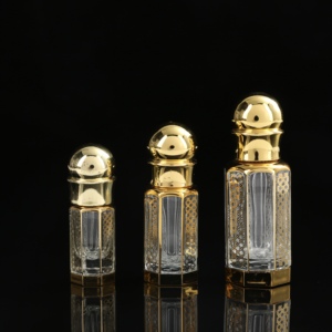 3 ml 6ml 12ml Fancy octangle attar chai với Glass Stick Nước hoa dầu thủy tinh chai hợp kim CAPE chai Trung Đông Zi - Product Image 6