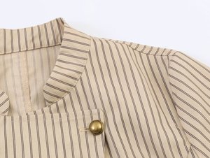 Blazer a Rayas Cruzado <span class=keywords><strong>de</strong></span> Un Botón para <span class=keywords><strong>Mujer</strong></span>, Modelo 2026, <span class=keywords><strong>Chaqueta</strong></span> <span class=keywords><strong>de</strong></span> Oficina a Medida, OEM/ODM por Fábrica <span class=keywords><strong>de</strong></span> Ropa China - Product Image 6