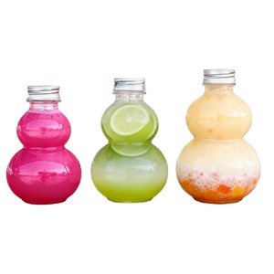 Bouteilles de boisson en PET de 500 ml en forme de gourde, personnalisables avec logo, de la marque CHUANGMEI, pour café et thé au lait, avec bouchon à vis, vente en gros - Product Image 1