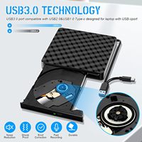 Lecteur de DVD-ROM externe USB de type plateau mince, lecteur de CD/VCD/DVD, cache de 2 Mo pour ordinateur portable/ordinateur portable/PC/ordinateurs de bureau, prise en charge de DVD+RW