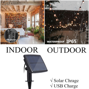 Guirlande solaire led en forme d'ampoule Edison, imperméable, éclairage d'extérieur, luminaire connecté, idéal pour un Patio, une fête de noël ou comme décoration de noël, G40 - Product Image 2
