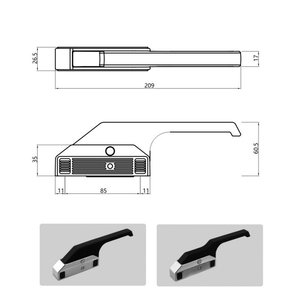 थोक गर्म बिक्री जस्ता मिश्र धातु फ्रीजर ओवन रेफ्रिजरेटर कैबिनेट दरवाजा हैंडल लॉक - Product Image 6