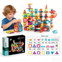 Ensemble de 160 pièces de blocs de construction magnétiques pour circuit de billes 3D DIY, labyrinthe, jouet éducatif pour le développement de la pensée spatiale pour enfants