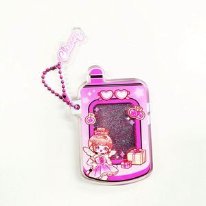 Custom Popular Liquid <b>Flash</b> Clear Charm Anime Shaker Keychain Custom Quicksand Acrylic Keychain - Product Image 2