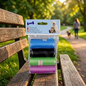 Bolsas para Desechos de Mascotas, 4 Rollos, Azul, Negro, Verde, Morado, Plástico, Portátiles para Perros, Sin Perfume, Bolsas para Eliminar Excrementos - Product Image 2