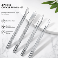 Pousse-cuticules double tête en acier inoxydable, éliminateur de peaux mortes, coupe-ongles, outil de soin des ongles pour la maison, le salon, la manucure et la pédicure