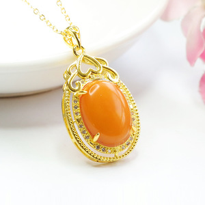 Collier pendentif grand format en cire d'abeille ancienne Ximang 2026 pour femme, <span class=keywords><strong>ambre</strong></span> <span class=keywords><strong>russe</strong></span>, livraison directe d'usine S2120508 - Product Image 2