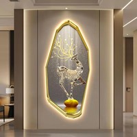 Peinture décorative de luxe moderne peinture lumineuse à LED de haute qualité peinture murale de salon avec lumières LED