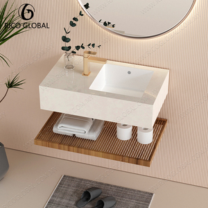 Moderno Lavabo Minimalista de Porcelana para Encimera de Baño - Product Image 5