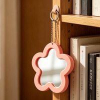 Miroir de voyage miniature en PVC souple portable, porte-clés, miroir de maquillage de poche durable, cadeau promotionnel