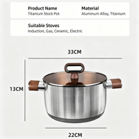 Ensemble de casseroles en acier inoxydable triple couche 304, 20/22/24/26/28 cm, revêtement antiadhésif en titane, durable, pour la cuisine