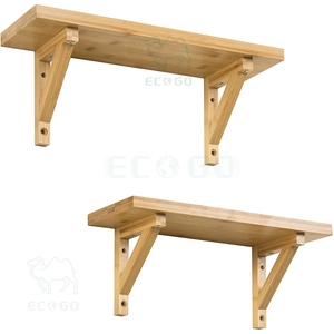 2025 New Bamboo <b>Storage</b> Rack <b>Hanging</b> <b>Shelves</b> Display Ledge <b>Shelves</b> Set Of 2 - Product Image 3