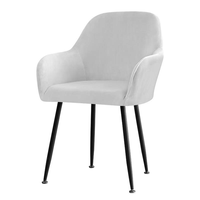 Chaise de salle à manger moderne de luxe nordique scandinave noire, stable, capitonnée, en tissu bleu et marron, velours, pieds en métal réglables
