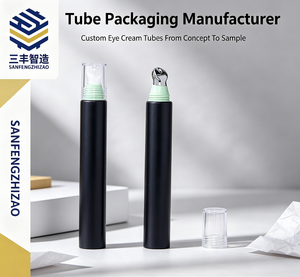 Matte Black Ultra Slim LDPE Squeeze Tube Roller Ball Applicator Screw Cap Anti Wrinkle Eye Cream - Product Image 3