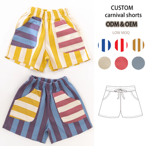 New Arrival Summer <strong>Kids</strong> Carnival <strong>Shorts</strong> Stripe Colorblock <strong>Shorts</strong> 100% <strong>Cotton</strong> for Baby Boys and Girls Clothes - Product Image 1
