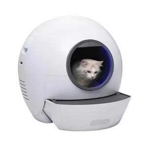 CLB001 plastik malzeme robot tuvalet küçük kedi kum kabı Wifi uzaktan kumanda ile akıllı kedi kum kabı modern kapak