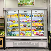 Vitrine réfrigérée commerciale pour supermarché, présentoir ouvert, refroidissement par air, réfrigérateur multi-niveaux sans givre