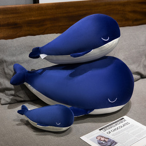 Gran tiburón blanco y ballena azul, supersuave juguete de peluche, edredón con logotipo personalizable para regalo de cumpleaños del mundo submarino - Product Image 3