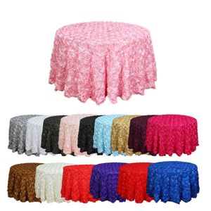 Pink Color <b>Round</b> Tablecloth Wedding Decoration 3D Rosette <b>Table</b> <b>Cloth</b> for Rental Business - Product Image 3
