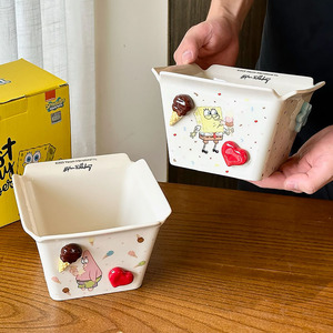 Bol en céramique Bob l'éponge et Patrick 5080, design cartoon pour enfants, pour le stockage des aliments, cadeau - Product Image 1