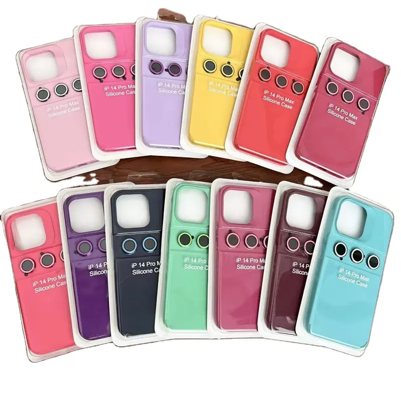 big hole silicone case for iphone 15 pro max with lens film phone case colorful silicone case for iphone 11 12 13 14 pro max