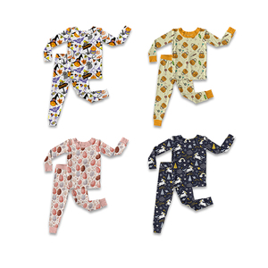 Custom Print Bamboo Pajama Wholesale Kids Sleeper Clothes Pyjama Set Long Sleeve Bamboo Baby Pajamas <strong>Pjs</strong> Set - Product Image 1