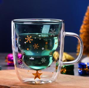 Handmade <strong>Christmas</strong> Double Wall <strong>Glass</strong> Cup Set Coffee <strong>Mug</strong> 300ml - Product Image 6