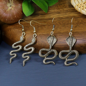 Vintage Snake Shape Alloy <b>Drop</b> Earrings For Women Party Fashion Jewelry Antique <b>Bronze</b> Plated - Product Image 4