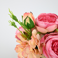 Fleur artificielle de pivoine en soie de luxe à 7 branches pour la décoration intérieure, les mariages, les fêtes prénuptiales et les événements festifs, prix de gros