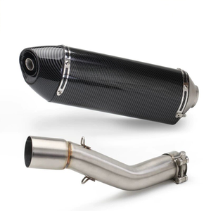 Convient pour Suzuki GSX250/250R/DL250 Scorpion/<span class=keywords><strong>Yoshimura</strong></span>/SC/AR, ensemble de tuyaux d'échappement intermédiaire et arrière, noir/argent - Product Image 5