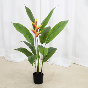 Foglia artificiale fornitore di piante personalizzate vaso verde piantato piccolo arredamento per la casa Bonsai albero uccello <span class=keywords><strong>del</strong></span> <span class=keywords><strong>paradiso</strong></span> - Product Image 1