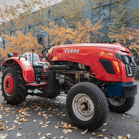 Traktor Roda Diesel Pertanian HNKS 50HP 4WD Empat Silinder, Pengangkat Hidrolik, Ringkas, untuk Lahan Kering dan Sawah, Bajak Putar