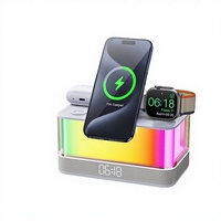 2025 Trendprodukte 2025 CE Multifunktionaler Wecker Kabelloses Ladegerät RGB-Nachtlicht BT-Musikbox 15W Tragbare Powerbank