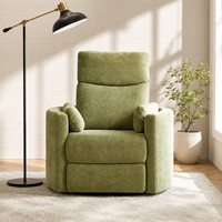 Fauteuil inclinable électrique moderne en tissu, pivotant et à bascule, avec dossier réglable pour salon domestique
