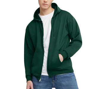 Logo personnalisé à manches longues pour hommes Basics sweats à capuche en coton mélangé Fitness plaine sweat à capuche zippé hommes Streetwear sweats à capuche zippés pour hommes - Product Image 1