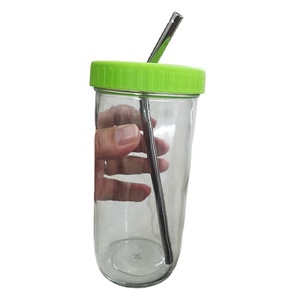 Tasse Boba Tasse Transparent 86mm Large Bouche Mason Jar g 8 Oz Bocal en Verre 66mm 86mm Couvercles en Plastique <span class=keywords><strong>Passoire</strong></span> pour Confiture de Jus de Légumes - Product Image 3