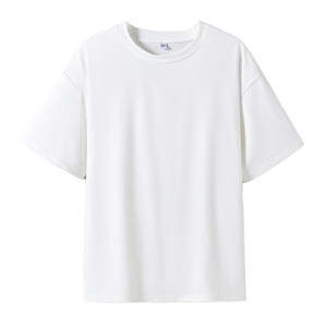 Camiseta Blanca de Algodón y Poliéster, Estilo Vintage, Tejida, Manga Corta, Cuello Redondo, Corte Regular, para Uso Casual - Product Image 1