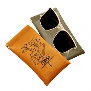 Estuche de Gafas de Sol Personalizado Grabado en Cuero Suave, Resistente al Polvo, Duradero y Ligero, Estuche de Viaje para Guardar Gafas - Product Image 2