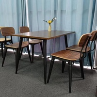 China Großhandels preis Fast Food geliefert Möbel Cafe Tisch und Stühle Set Eisen Holz Restaurant Möbel