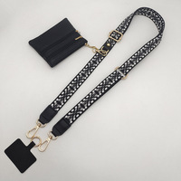 Nouvel Arrivage – Sangle de Téléphone Bandoulière Amovible et Réglable de 2,5 cm de Large avec Mini Pochette Zippée en Cuir – Sangles de Remplacement pour Ceinture