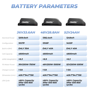 Chamrider Polly Lithium-ion Ebike <b>Batteries</b> 21700 36v <b>48v</b> 52v 10S7P <b>Battery</b> Bataraidh Long Range Bike <b>Battery</b> - Product Image 3